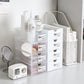 4 Pcs Set Stackable Desktop storage Box Drawer Transparent Plastic Stationery Cosmetic Organizer Box(Clear) - Magdasmall