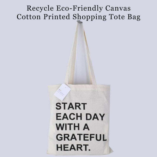 4 pcs Recyclable Eco-friendly Tote Canvas Cotton Printed Shopping Bags - Magdasmall