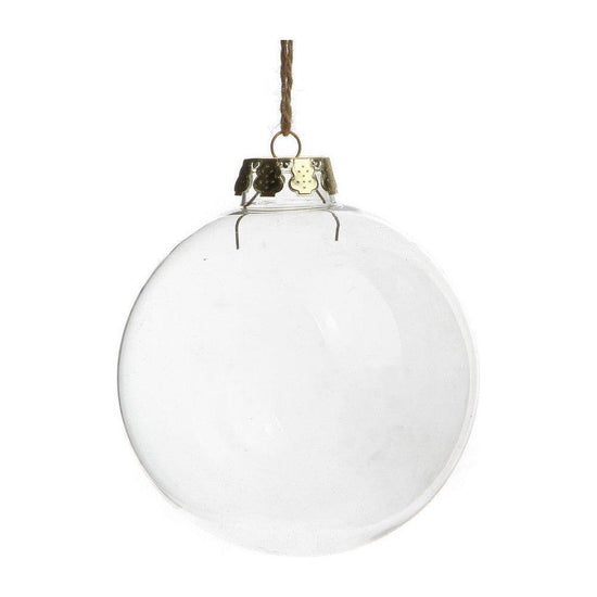 4 x Glass Bauble 6cm Diameter Round Clear with Silver Cap - table or tree centrepice personal memory theme craft gift - Magdasmall
