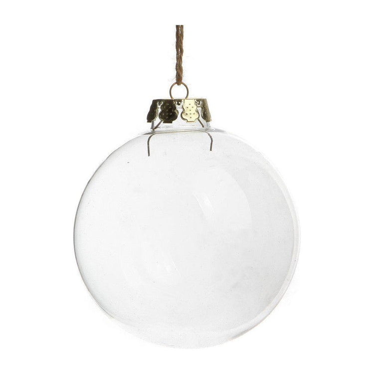 4 x Glass Bauble 6cm Diameter Round Clear with Silver Cap - table or tree centrepice personal memory theme craft gift - Magdasmall
