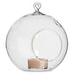 4 x Hanging Clear Glass Ball Tealight Candle Holder  - 10cm Diameter / High - Wedding Globe Decoration Terrarium Succulent Plant Mini Garden Holder Decor Craft Gift - Magdasmall