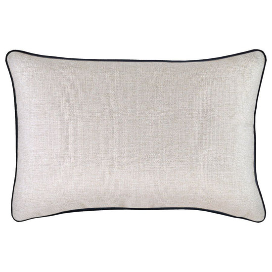 Cushion Cover-With Black Piping-Natural-35cm X 50cm