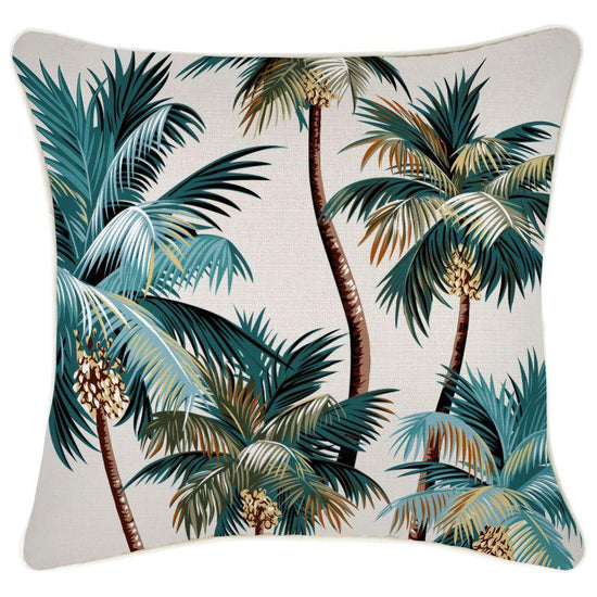 Cushion Cover-With Piping-Palm Trees Natural-45cm X 45cm