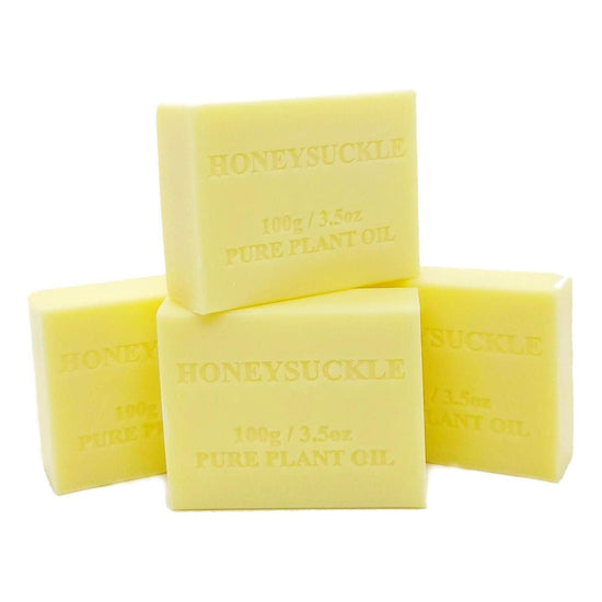 4x 100g Plant Oil Soap Honeysuckle Scent Pure Vegetable Base Bar Australian - Magdasmall