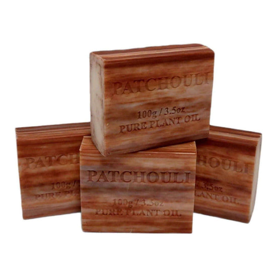 4x 100g Plant Oil Soap Patchouli Scent Pure Natural Vegetable Base Bar Australia - Magdasmall