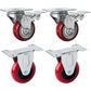 4x 3 inch Heavy Duty 2x Fixed + 2x Swivel Casters Load 300kg Castor Caster Wheels Swivel Casters with Brakes - Magdasmall