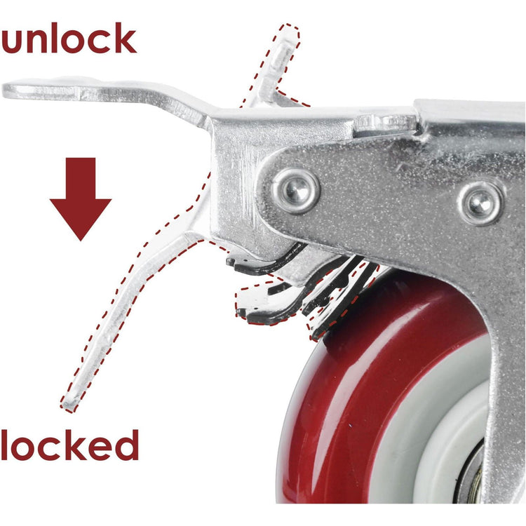 4x 3 inch Heavy Duty 2x Fixed + 2x Swivel Casters Load 300kg Castor Caster Wheels Swivel Casters with Brakes - Magdasmall
