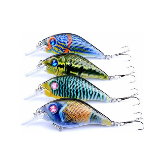 4x 7.5cm Popper Crank Bait Fishing Lure Lures Surface Tackle Saltwater - Magdasmall