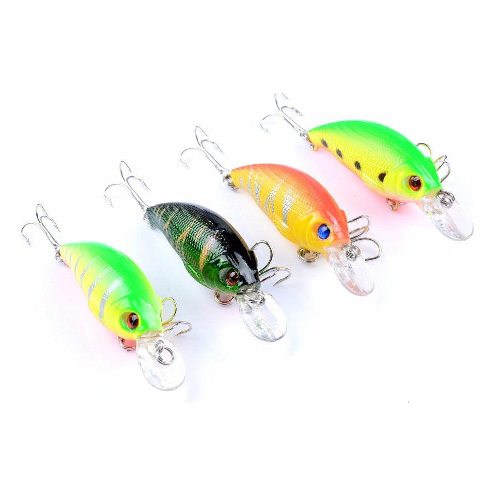 4x 7.5cm Popper Crank Bait Fishing Lure Lures Surface Tackle Saltwater - Magdasmall