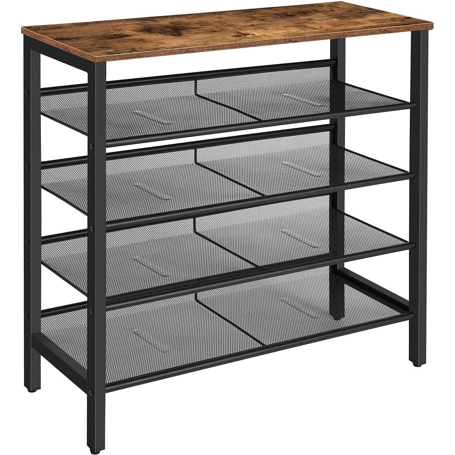 5-Tier Shoe Rack, Industrial Shoe Organizer Storage Bench - Magdasmall