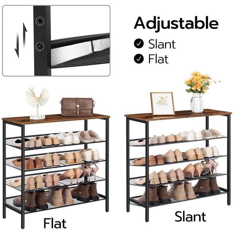 5-Tier Shoe Rack, Industrial Shoe Organizer Storage Bench - Magdasmall