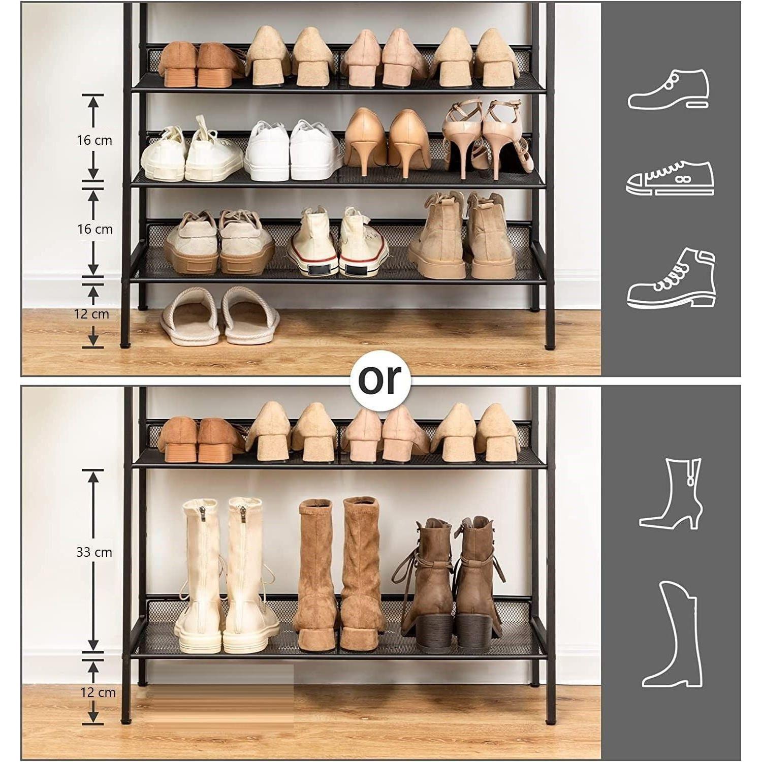 5-Tier Shoe Rack, Industrial Shoe Organizer Storage Bench - Magdasmall