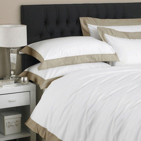 500TC Egyptian Cotton Linen Flange Quilt Cover Set Queen - Magdasmall