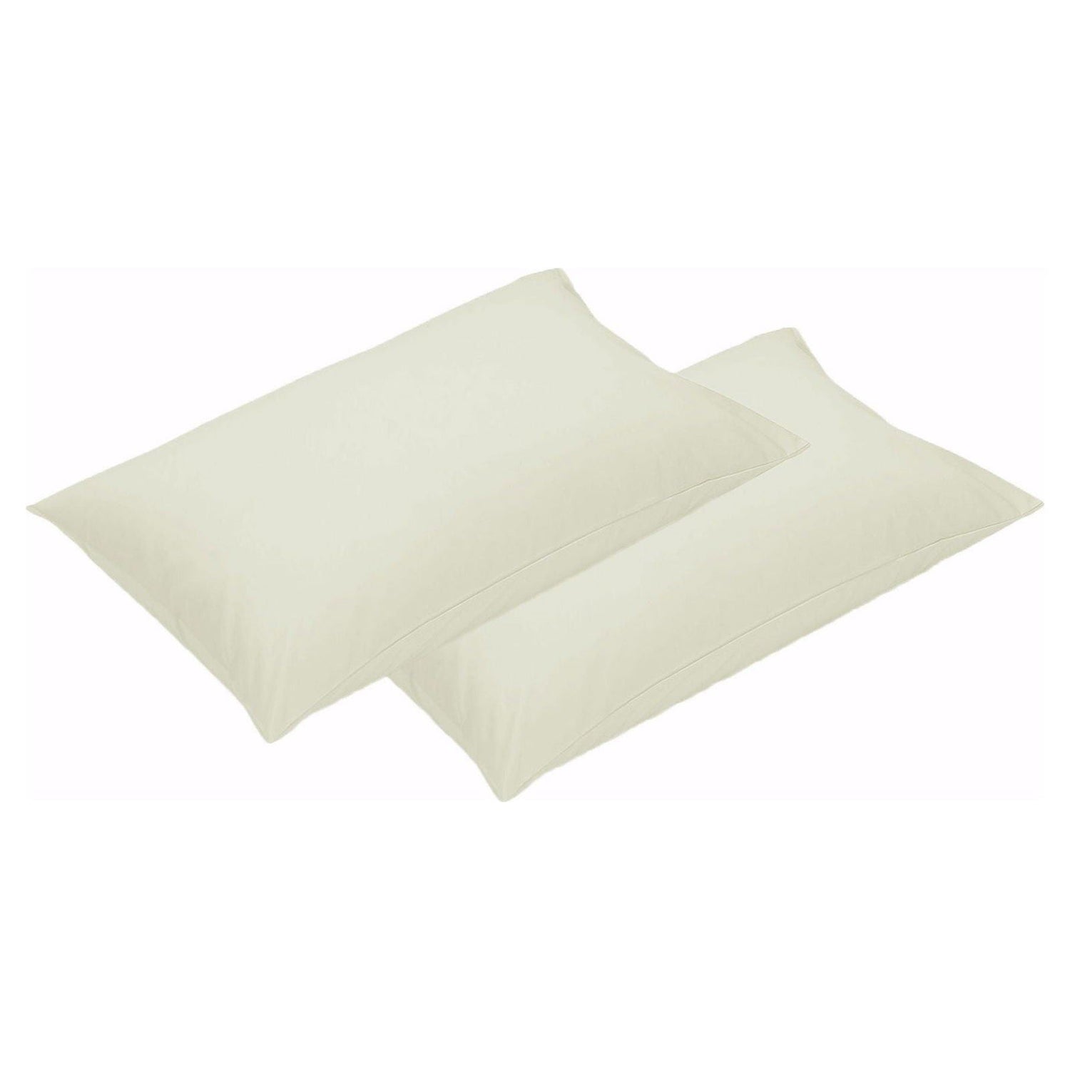 500TC Pair of Cotton Standard Pillowcases Vanilla - Magdasmall