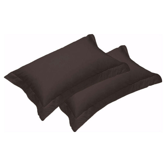 500TC Pair of Egyptian Cotton Tailored Standard Pillowcases Chocolate - Magdasmall