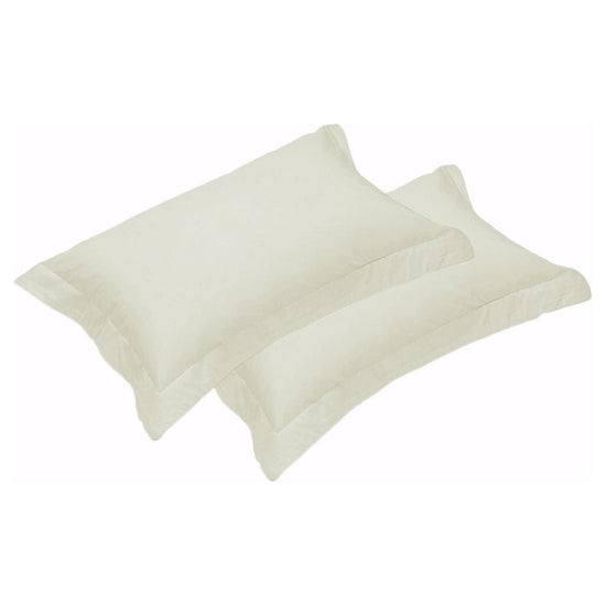 500TC Pair of Egyptian Cotton Tailored Standard Pillowcases Vanilla - Magdasmall