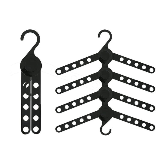 50X Plus Hanger Multiple Clothes Rack Organizer Foldable 10 Holes BLACK - Magdasmall