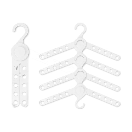 50X Plus Hanger Multiple Clothes Rack Organizer Foldable 10 Holes WHITE - Magdasmall