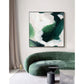 50cmx50cm French Abstract Green Black Frame Canvas Wall Art - Magdasmall