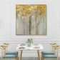 50cmx50cm Golden Leaves 2 Sets Gold Frame Canvas Wall Art - Magdasmall
