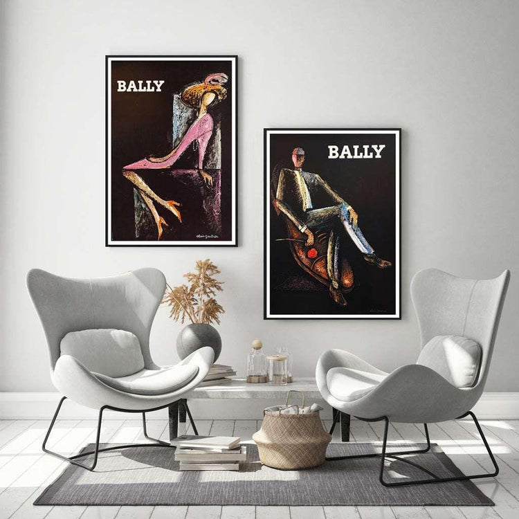 50cmx70cm Bally Man &amp; Woman 2 Sets Black Frame Canvas Wall Art