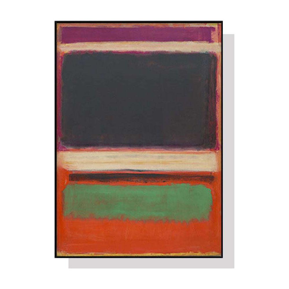 50cmx70cm Black Orange Green By Mark Rothko Black Frame Canvas Wall Art