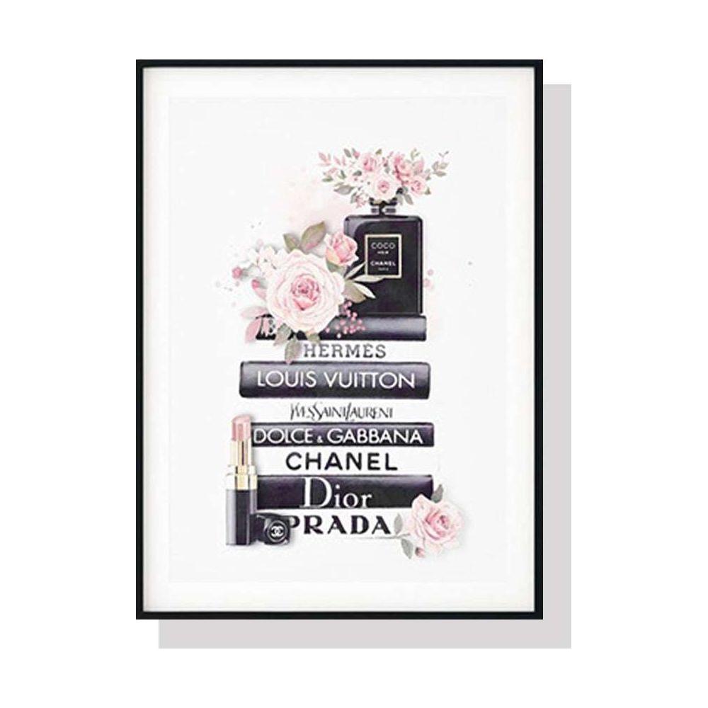 50cmx70cm Fashion Book Black Frame Canvas Wall Art - Magdasmall