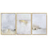 50cmx70cm Abstract golden white 3 Sets Gold Frame Canvas Wall Art - Magdasmall
