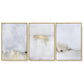 50cmx70cm Abstract golden white 3 Sets Gold Frame Canvas Wall Art - Magdasmall