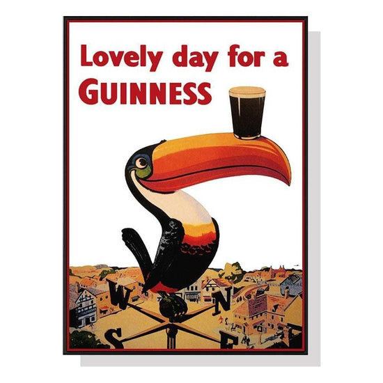 50cmx70cm Beer Lovely Day For A Guinness Black Frame Canvas Wall Art - Magdasmall