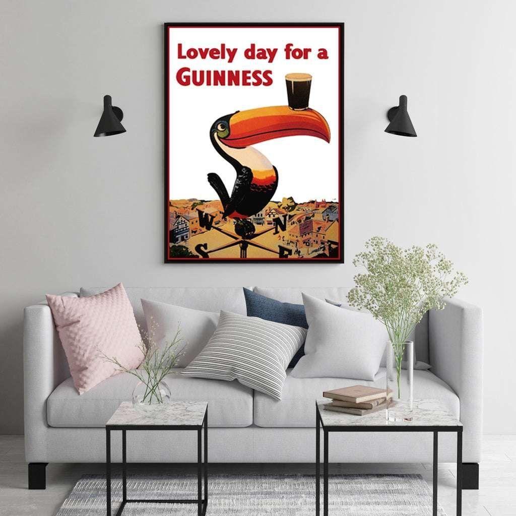50cmx70cm Beer Lovely Day For A Guinness Black Frame Canvas Wall Art - Magdasmall