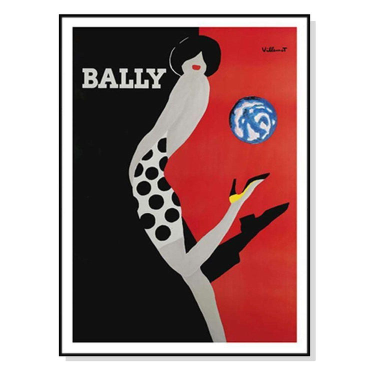 50cmx70cm Fashion Bally Black Frame Canvas Wall Art - Magdasmall