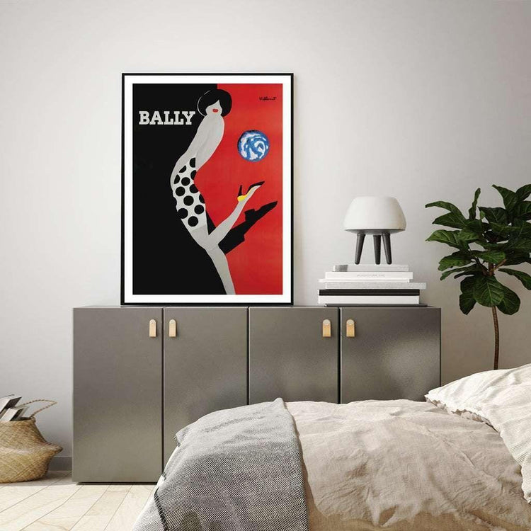 50cmx70cm Fashion Bally Black Frame Canvas Wall Art - Magdasmall