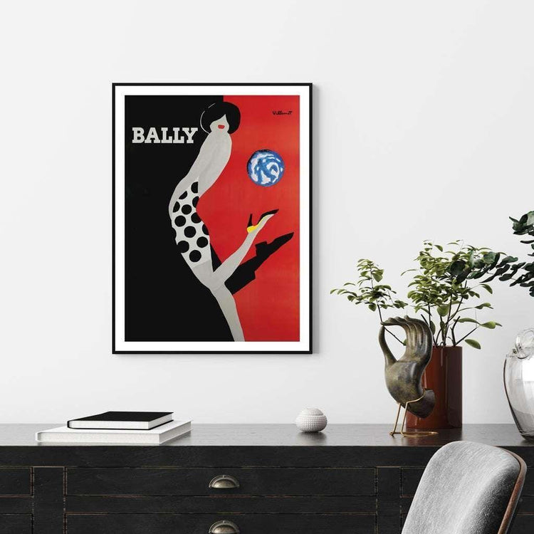 50cmx70cm Fashion Bally Black Frame Canvas Wall Art - Magdasmall