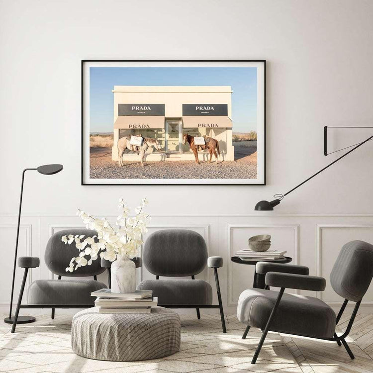50cmx70cm Horses Fashion Black Frame Canvas Wall Art - Magdasmall