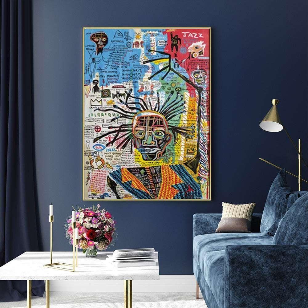 50cmx70cm Jazz Gold Frame Canvas Wall Art - Magdasmall