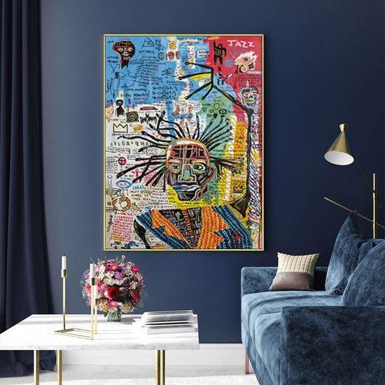 50cmx70cm Jazz Gold Frame Canvas Wall Art - Magdasmall