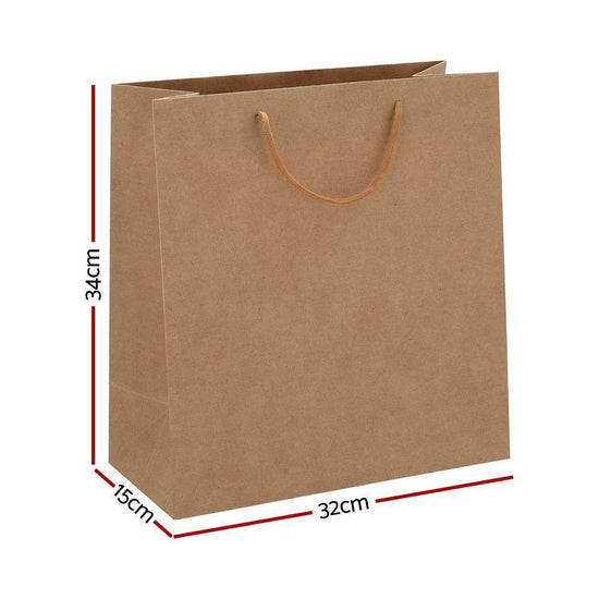 50pcs Bulk Kraft Paper Bags Pack Brown Shopping Retail Gift Bags Reusable Brown - Magdasmall