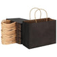 50pcs Bulk Paper Bags Pack Shopping Retail Gift Bags Reusable Soft Handle Black - Magdasmall