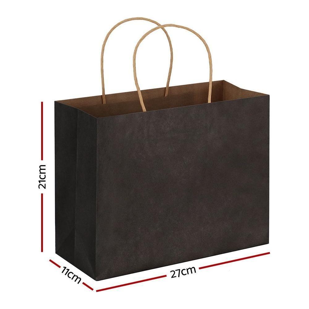 50pcs Bulk Paper Bags Pack Shopping Retail Gift Bags Reusable Soft Handle Black - Magdasmall