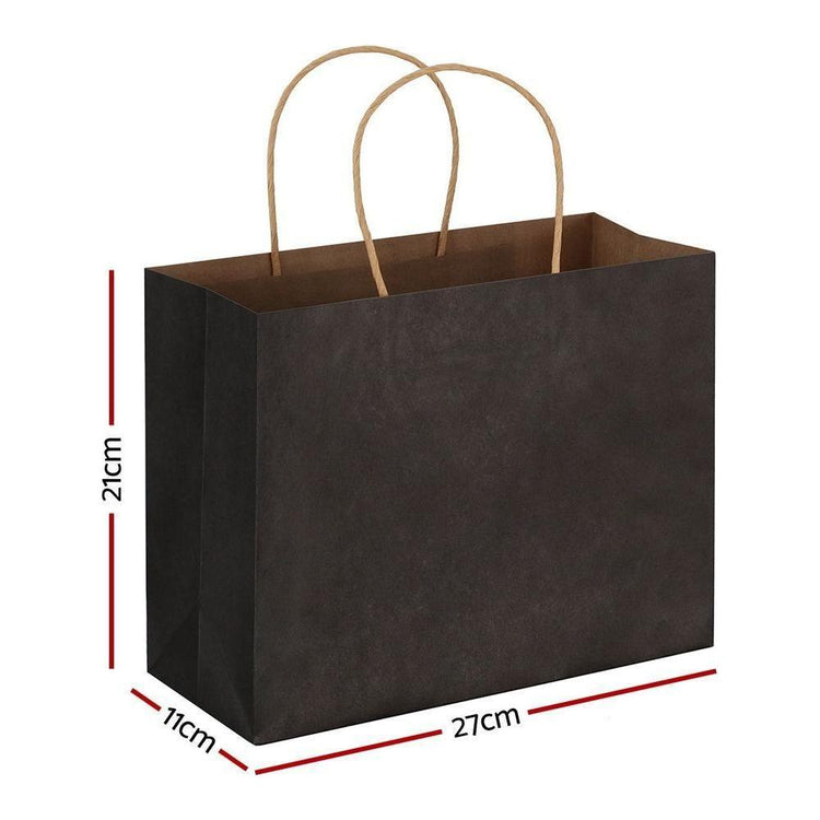 50pcs Bulk Paper Bags Pack Shopping Retail Gift Bags Reusable Soft Handle Black - Magdasmall