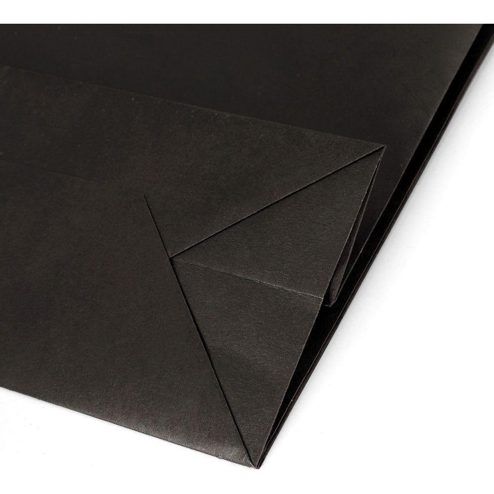 50pcs Bulk Paper Bags Pack Shopping Retail Gift Bags Reusable Soft Handle Black - Magdasmall