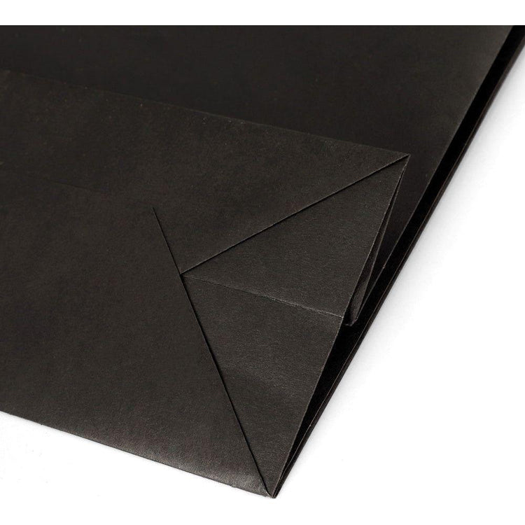 50pcs Bulk Paper Bags Pack Shopping Retail Gift Bags Reusable Soft Handle Black - Magdasmall