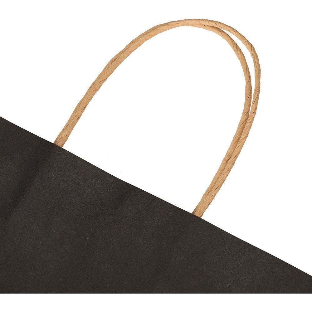 50pcs Bulk Paper Bags Pack Shopping Retail Gift Bags Reusable Soft Handle Black - Magdasmall