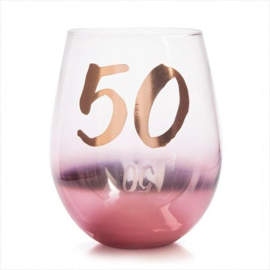 50th Birthday Blush Stemless - Magdasmall