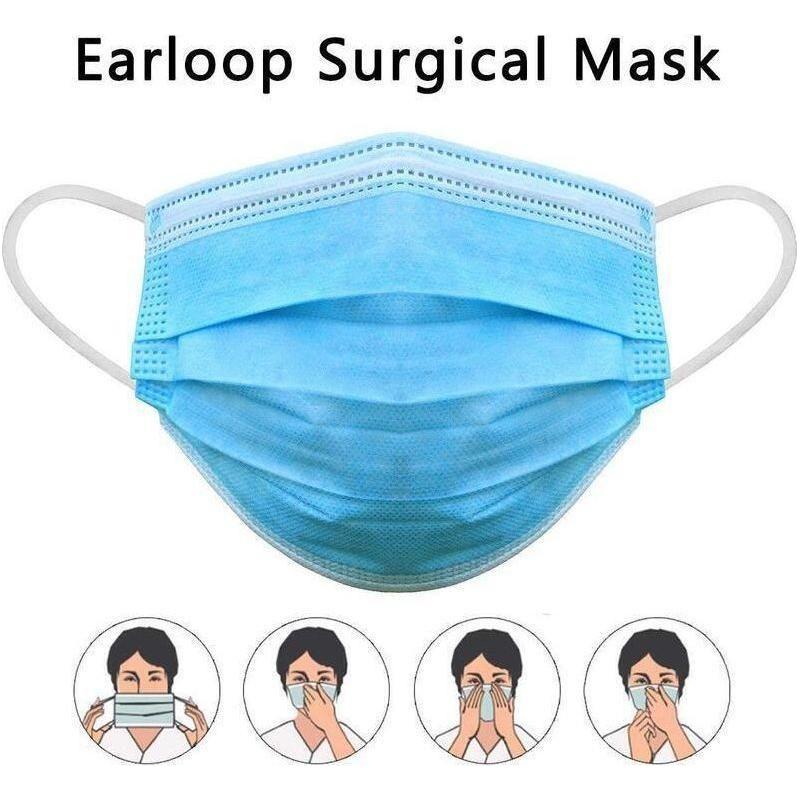 50x Disposable Surgical Face Mask Dust Mouth Guard 3 Ply Air Purifying - Magdasmall
