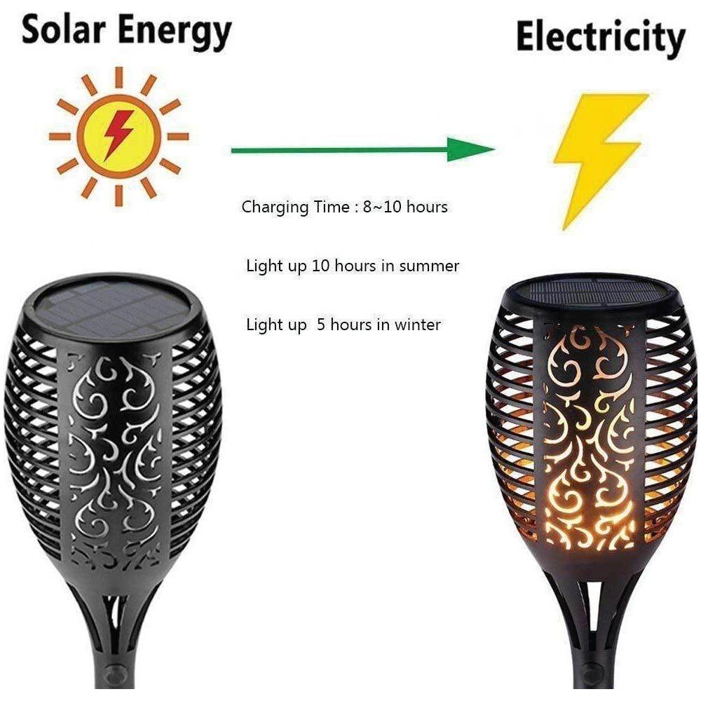 51 LED Bulbs Torch Solar Garden Outdoor Flame Dancing Flickering Light Auto Lamp - Magdasmall