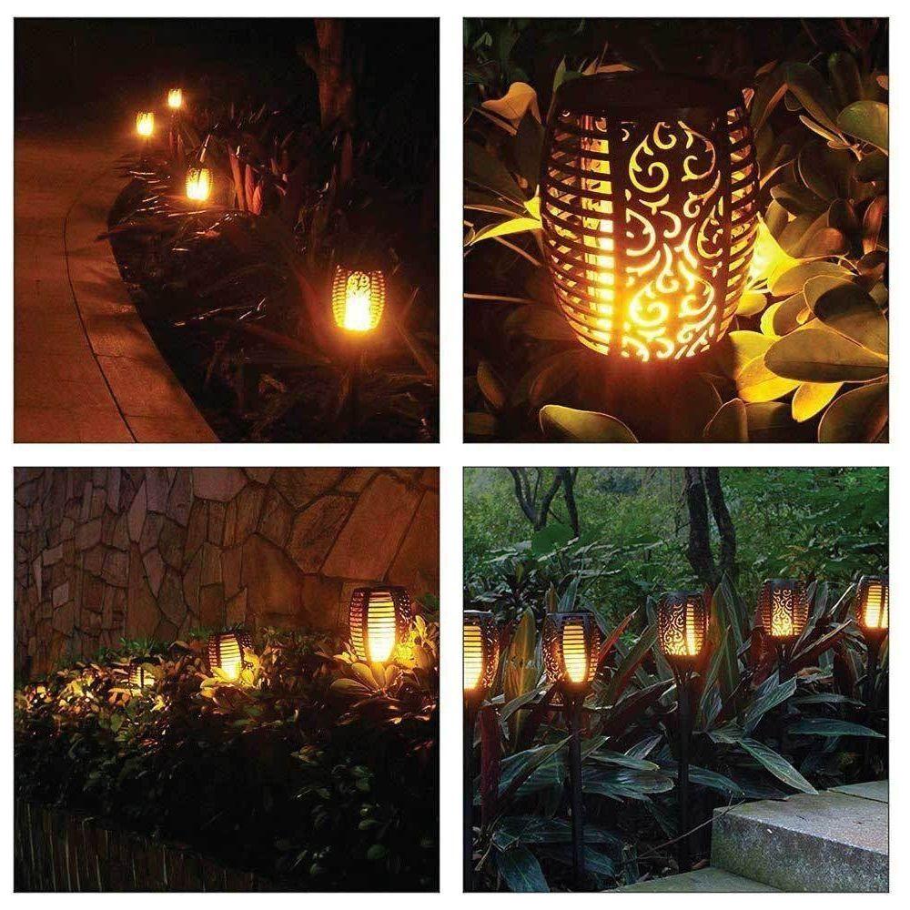 51 LED Bulbs Torch Solar Garden Outdoor Flame Dancing Flickering Light Auto Lamp - Magdasmall