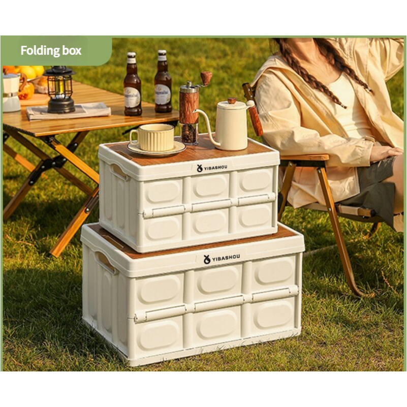 54*36*29 cm Collapsible Green Outdoor Storage Box | Large Capacity, Foldable to 7cm, Durable Design - Magdasmall