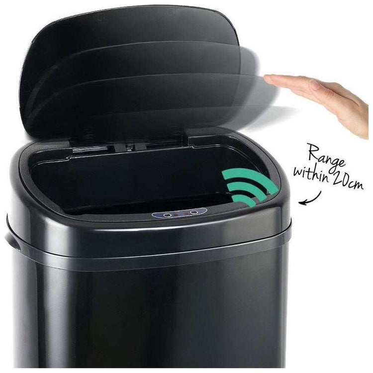 58L Motion Sensor Rubbish Bin - Black - Magdasmall